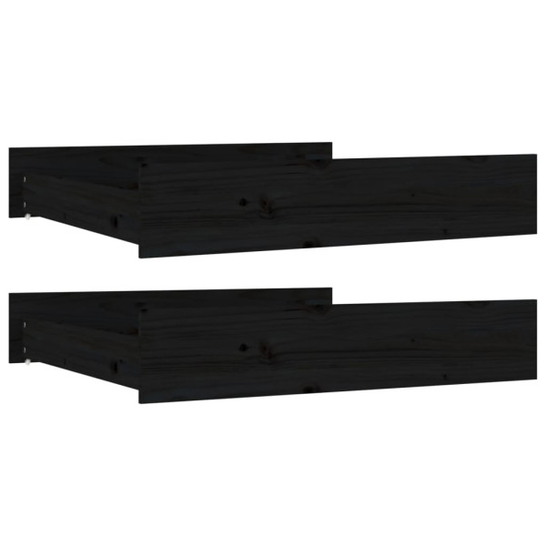 Cajones de cama 2 unidades madera maciza de pino negro M 2