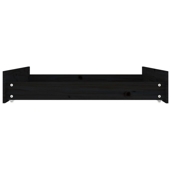 Cajones de cama 2 unidades madera maciza de pino negro M 5