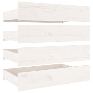 Cajones de cama 4 unidades madera maciza de pino blanco H