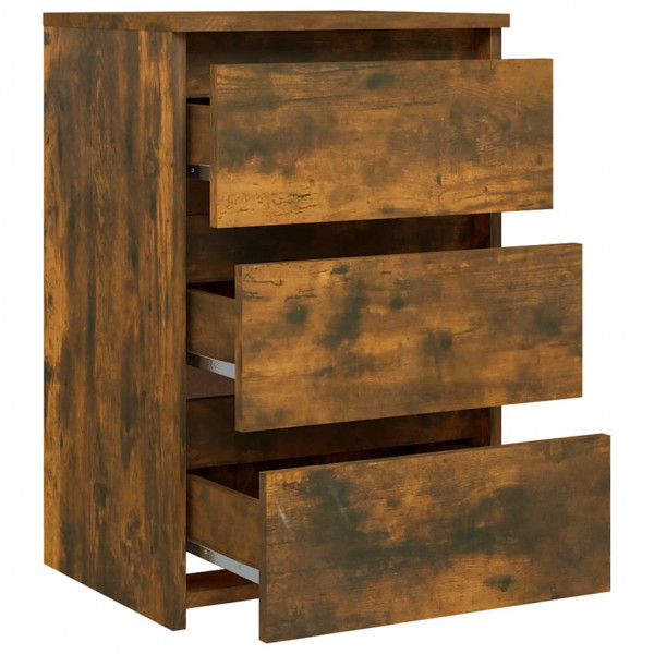 Mesita de noche madera contrachapada roble ahumado 40x35x62.5cm M 5