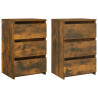 Mesas cabeceira 2pcs 40x35x62.5cm madeira proc. carvalho fumado 2