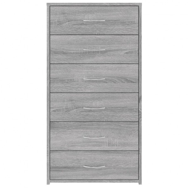 Aparador con 6 cajones contrachapado gris Sonoma 50x34x96 cm M 5
