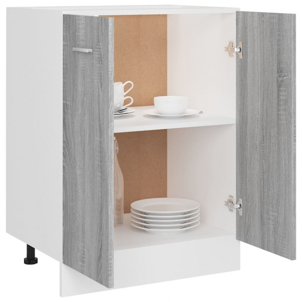 Armario inferior de cocina contrachapado gris 60x46x81.5 cm M 4