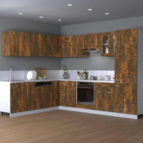 Armario colgante madera contrachapada roble ahumado 80x31x60 cm M 3