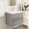 Mueble de lavabo madera contrachapada gris Sonoma 60x38.5x45 cm 1