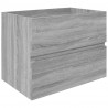 Mueble de lavabo madera contrachapada gris Sonoma 60x38.5x45 cm 2