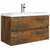 Mueble lavabo madera contrachapada roble ahumado 80x38.5x45cm 4