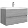 Mueble de lavabo madera contrachapada gris Sonoma 80x38.5x45cm 4
