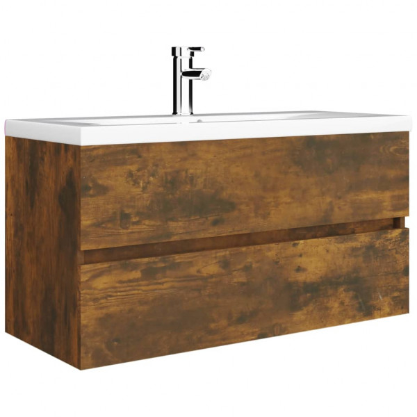 Mueble lavabo madera contrachapada roble ahumado 90x38.5x45cm M 4