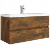 Mueble lavabo madera contrachapada roble ahumado 90x38.5x45cm 4