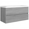 Mueble de lavabo madera contrachapada gris Sonoma 90x38.5x45cm 5