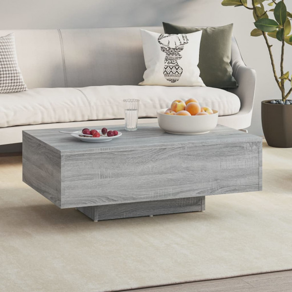 Mesa de centro madera contrachapada gris Sonoma 85x55x31 cm D