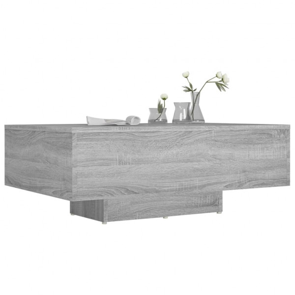 Mesa de centro madera contrachapada gris Sonoma 85x55x31 cm M 4