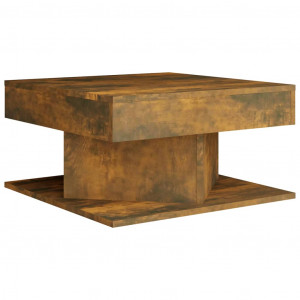 Mesa de centro madera contrachapada roble ahumado 57x57x30 cm H