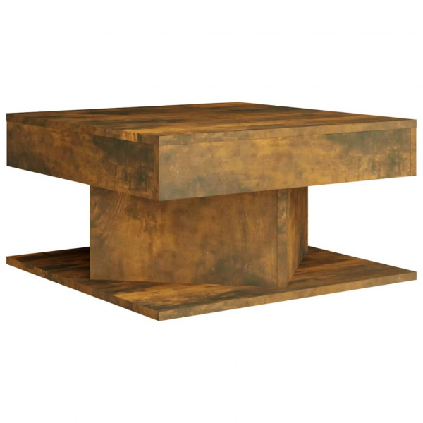 Mesa de centro madera contrachapada roble ahumado 57x57x30 cm M 2