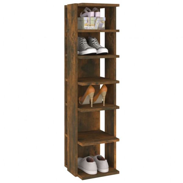 Zapatero madera contrachapada roble ahumado 27.5x27x102 cm M 5
