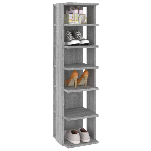 Mueble zapatero madera contrachapada gris Sonoma 27.5x27x102 cm M 5