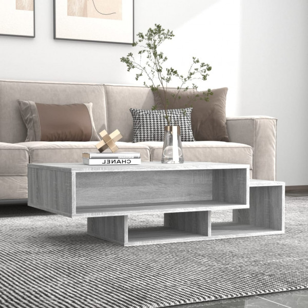Mesa de centro madera contrachapada gris Sonoma 105x55x32 cm D