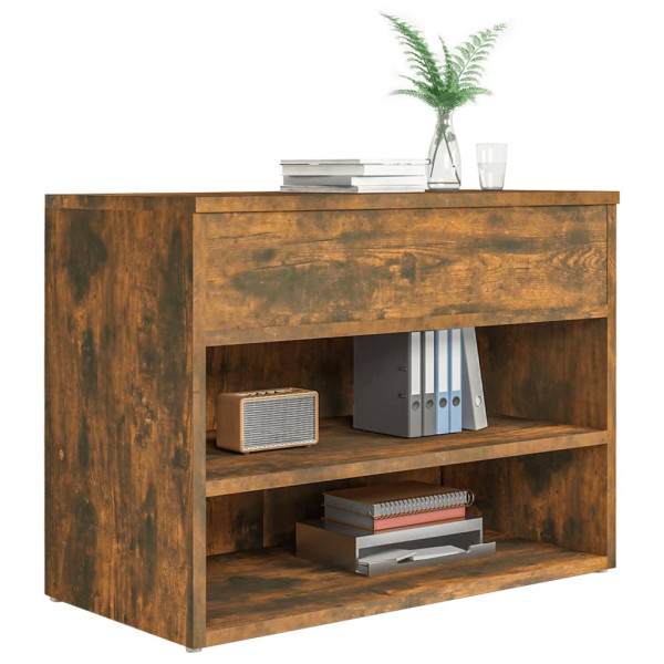 Banco zapatero madera contrachapada roble ahumado 60x30x45 cm M 4