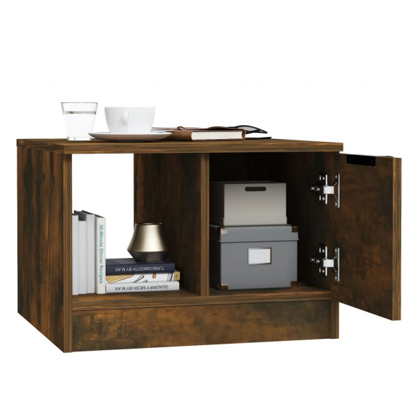 Mesa de centro madera contrachapada roble ahumado 50x50x36 cm M 4