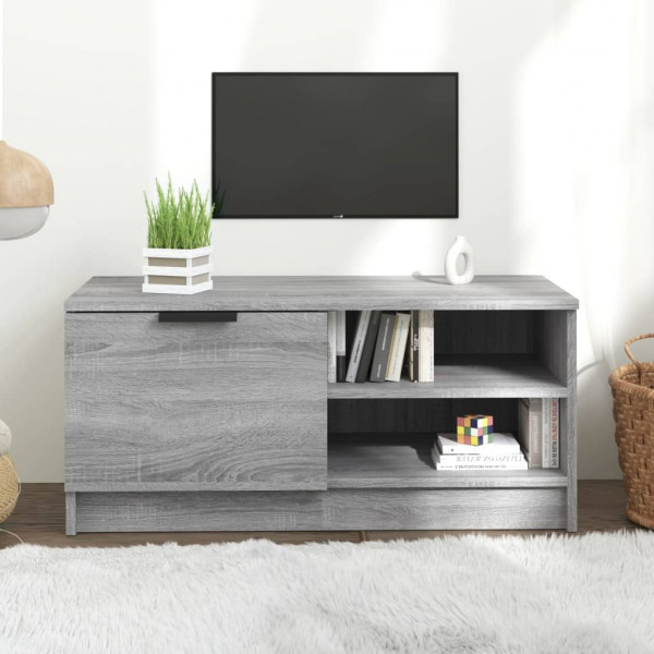 Mueble para TV madera contrachapada gris Sonoma 80x35x36.5 cm D