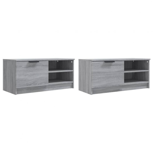 Armários TV 2pcs 80x35x36.5cm madeira proc. cor sonoma cinzento M 4