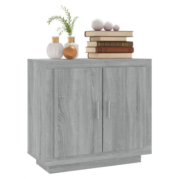 Aparador de madera contrachapada gris Sonoma 80x40x75 cm M 4