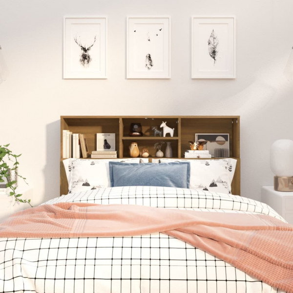 Mueble cabecero marrón roble 120x19x103.5 cm M 3