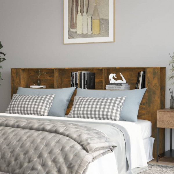 Mueble cabecero color roble ahumado 220x18.5x104.5 cm D