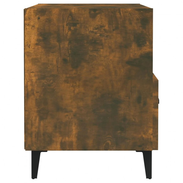 Mesita de noche 2 uds madera contrachapada color roble ahumado M 5
