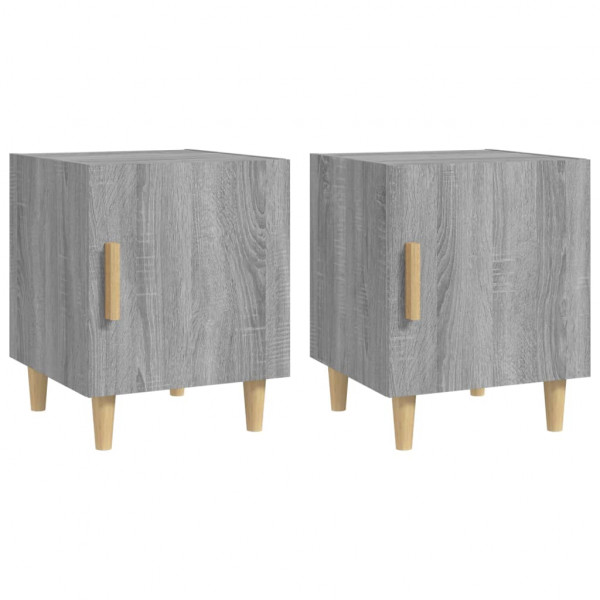 Mesa de cabeceira 2 pcs derivados de madeira cinzento sonoma M 2