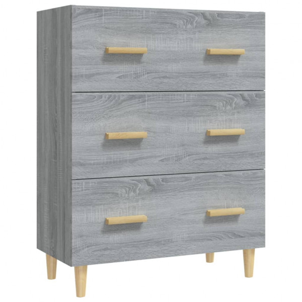 Aparador de madera contrachapada gris Sonoma 70x34x90 cm M 2
