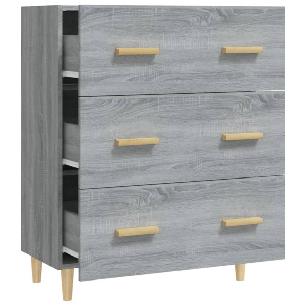 Aparador de madera contrachapada gris Sonoma 70x34x90 cm M 5