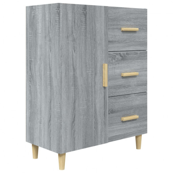Aparador de madera de ingeniería gris Sonoma 69.5x34x90 cm M 2