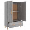 Aparador alto de madera contrachapada gris Sonoma 70x31x115 cm 4