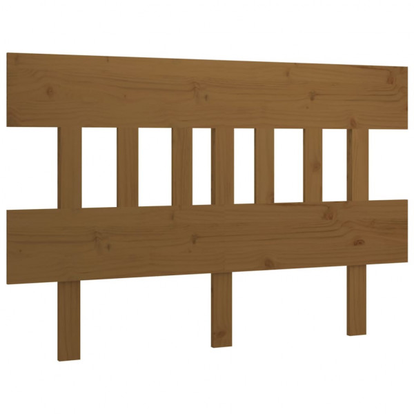 Cabecero de cama madera maciza de pino marrón miel 153.5x5x81cm M 2