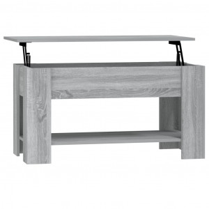 Mesa de centro madera contrachapada gris Sonoma 101x49x52 cm H