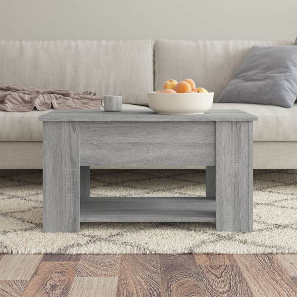 Mesa de centro madera contrachapada gris Sonoma 79x49x41 cm M 3