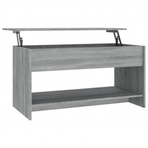 Mesa de centro madera contrachapada gris Sonoma 102x50x52.5 cm H