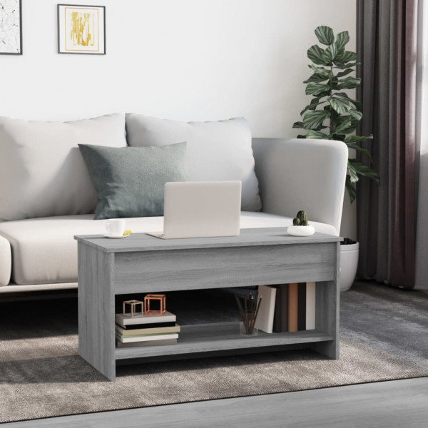 Mesa de centro madera contrachapada gris Sonoma 102x50x52.5 cm M 3