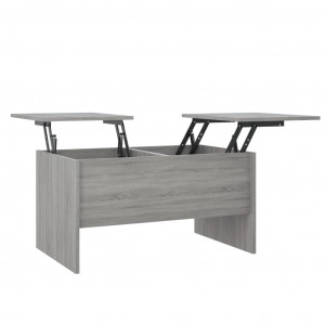 Mesa de centro madera contrachapada gris Sonoma 80x50x42.5 cm H