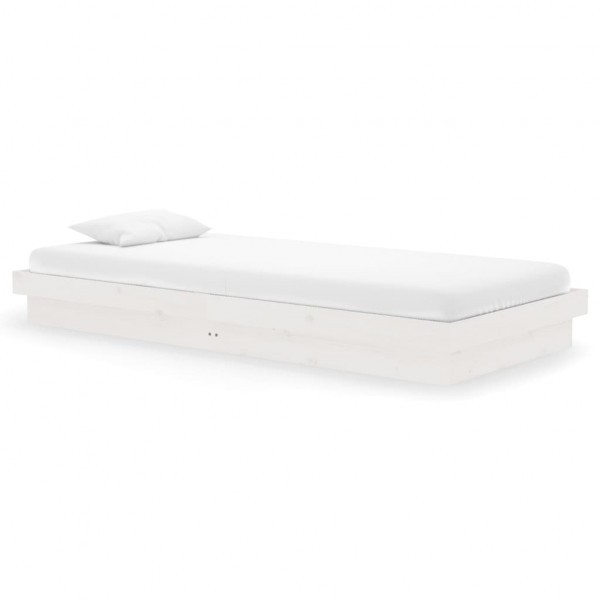 Estructura de cama madera maciza blanco 90x200 cm M 3