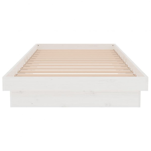 Estrutura de cama 90x200 cm madeira maciça branco M 5
