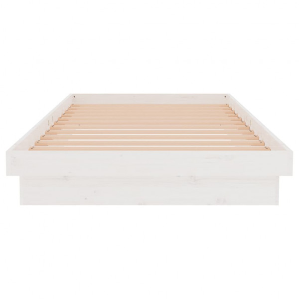Estrutura de cama 100x200 cm madeira maciça branco M 5