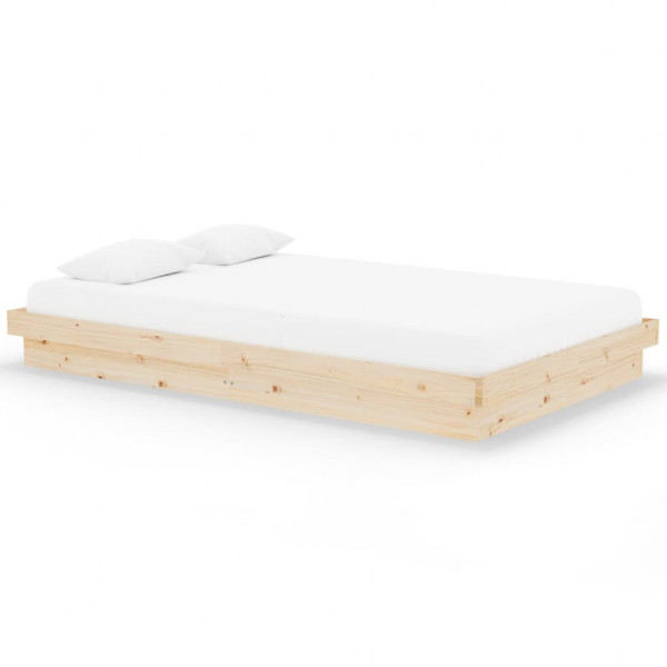 Estructura de cama madera maciza 120x200 cm M 2