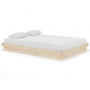 Estructura de cama madera maciza 140x200 cm H