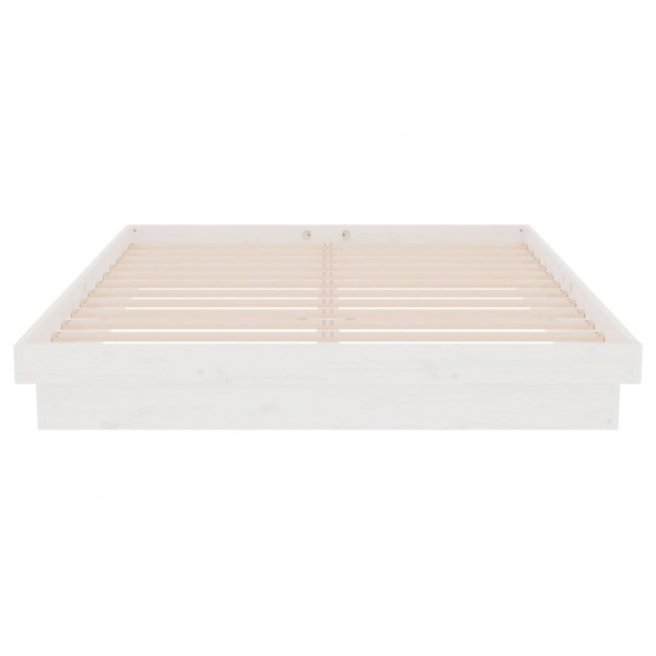 Estructura de cama madera maciza blanca 140x200 cm M 5