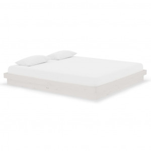 Estructura de cama Super King madera maciza blanco 180x200 cm H