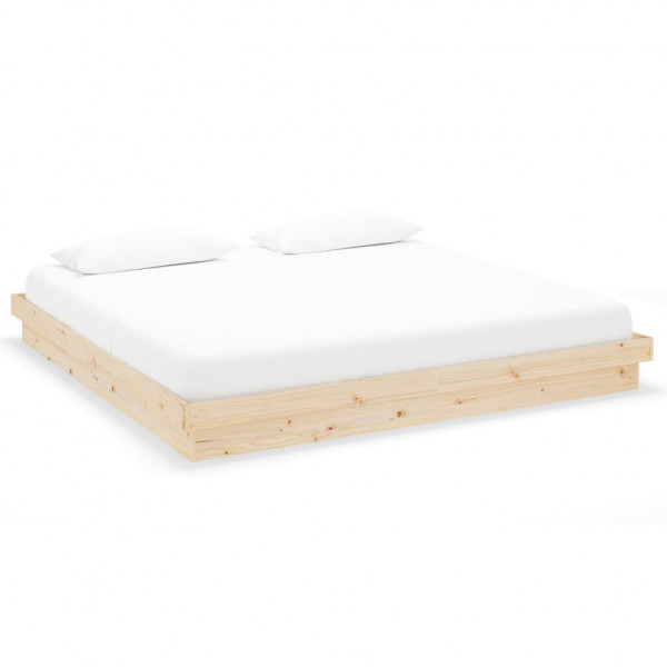 Estructura de cama madera maciza 200x200 cm M 2