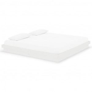 Estrutura de cama 200x200 cm madeira maciça branco H